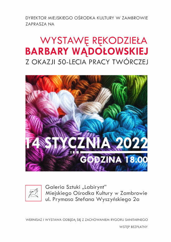 Barbara Wądołowska - wystawa rękodzieła, Zambrów 14.01.2022 r.